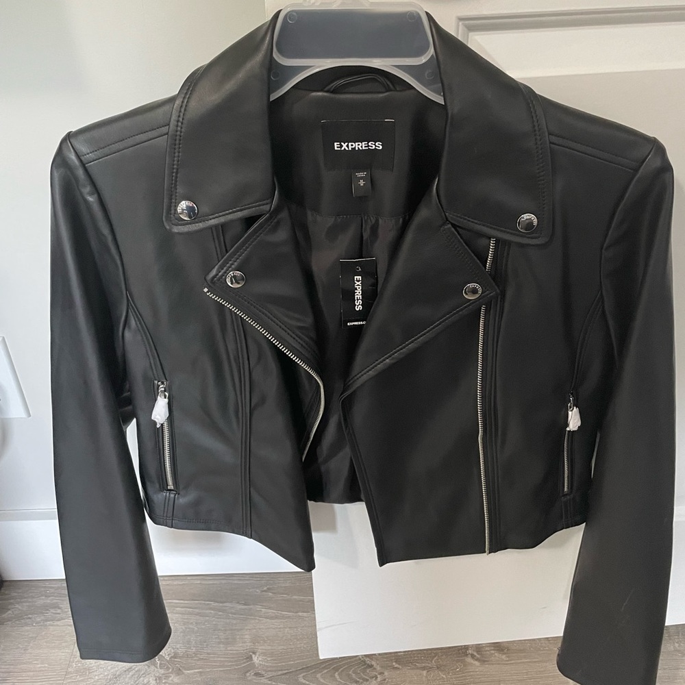 Express Vegan Leather Jacket Black